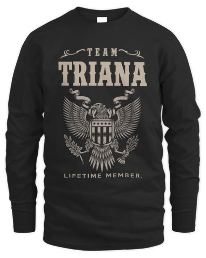 TRIANA TP06-K82 – Personalized Classic Style Apparel “Team NAME Lifetime Member” - Men's Long Sleeved T-Shirt - Black