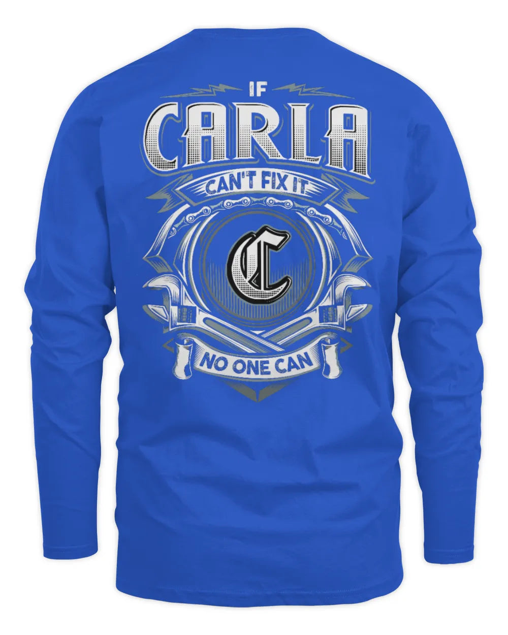 CARLA AP81-K4-626 - Personalized Ahmed Quote Apparel “If Ahmed Can't Fix It, No One Can” - Men's Long Sleeved T-Shirt - Royal