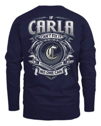 CARLA AP81-K4-626 - Personalized Ahmed Quote Apparel “If Ahmed Can't Fix It, No One Can” - Men's Long Sleeved T-Shirt - Navy