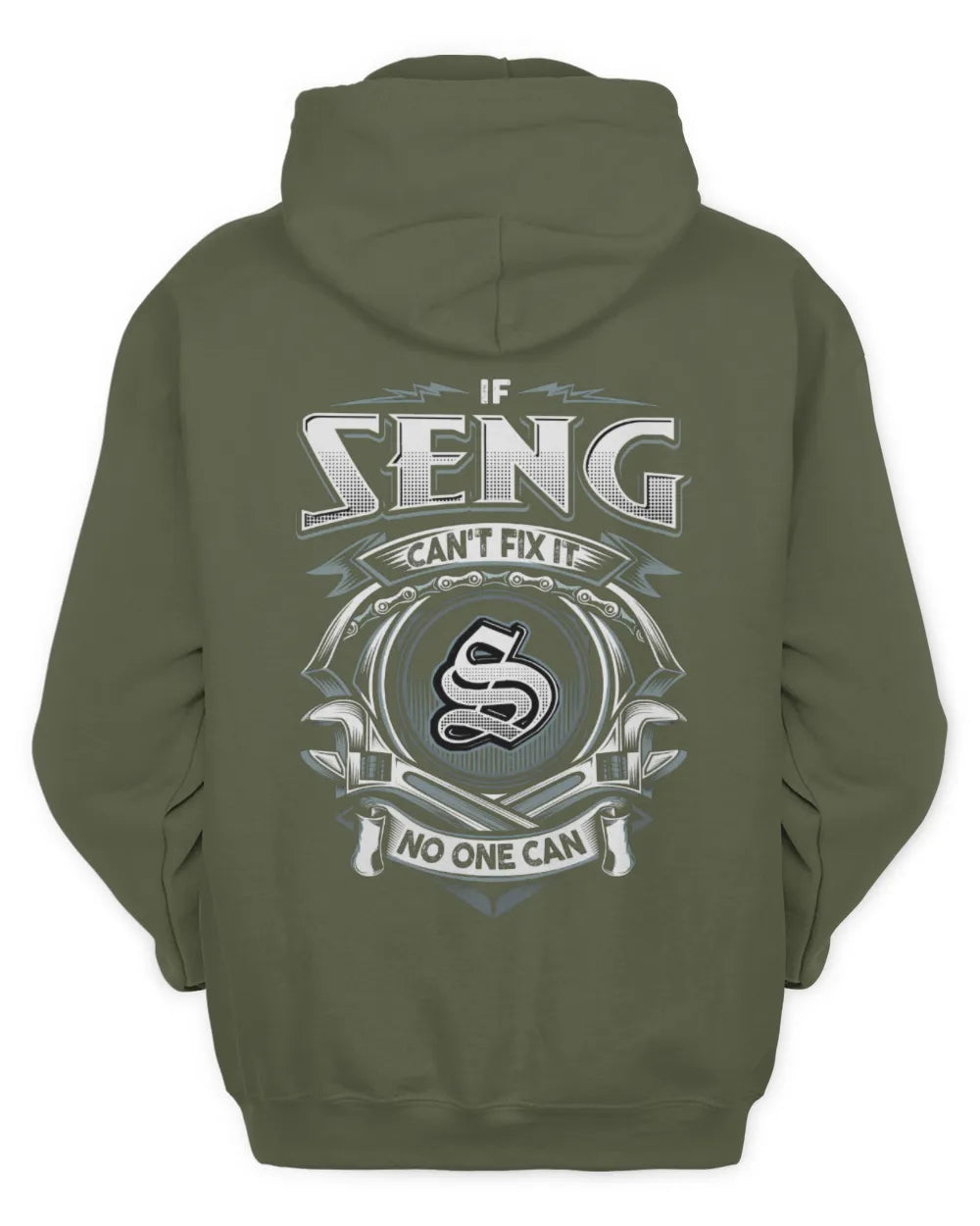 SENG AP81-K4-626 - Personalized Ahmed Quote Apparel “If Ahmed Can't Fix It, No One Can” - Unisex Hoodie - Military Green