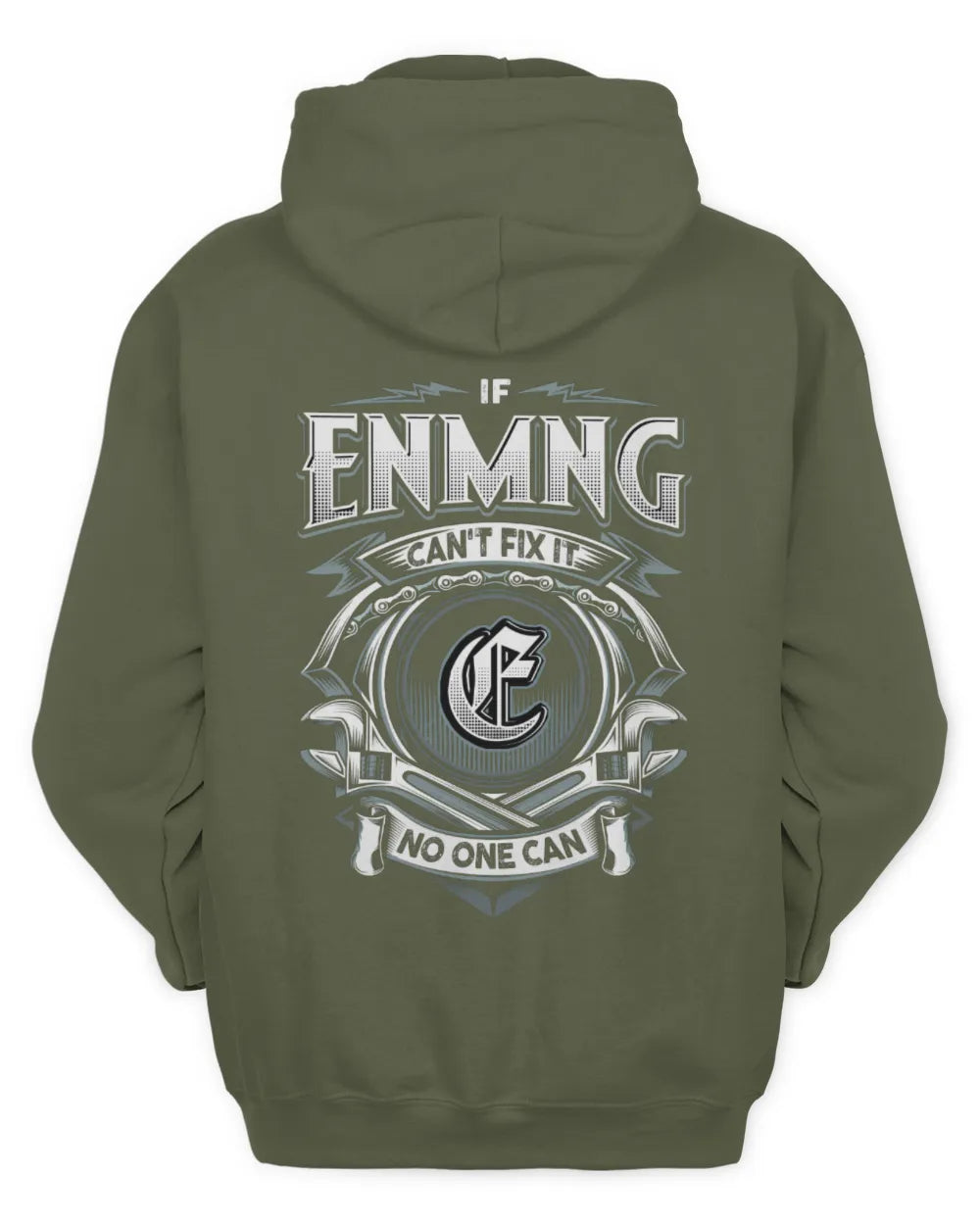 ENMNG AP81-K4-626 - Personalized Ahmed Quote Apparel “If Ahmed Can't Fix It, No One Can” - Unisex Hoodie - Military Green