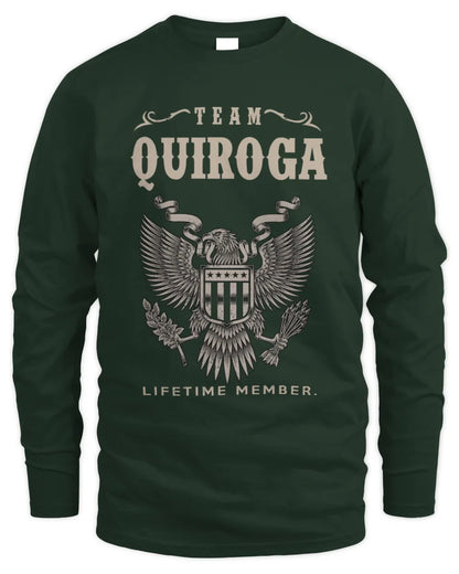 QUIROGA TP06-K82 – Personalized Classic Style Apparel “Team NAME Lifetime Member” - Men's Long Sleeved T-Shirt - Forest Green