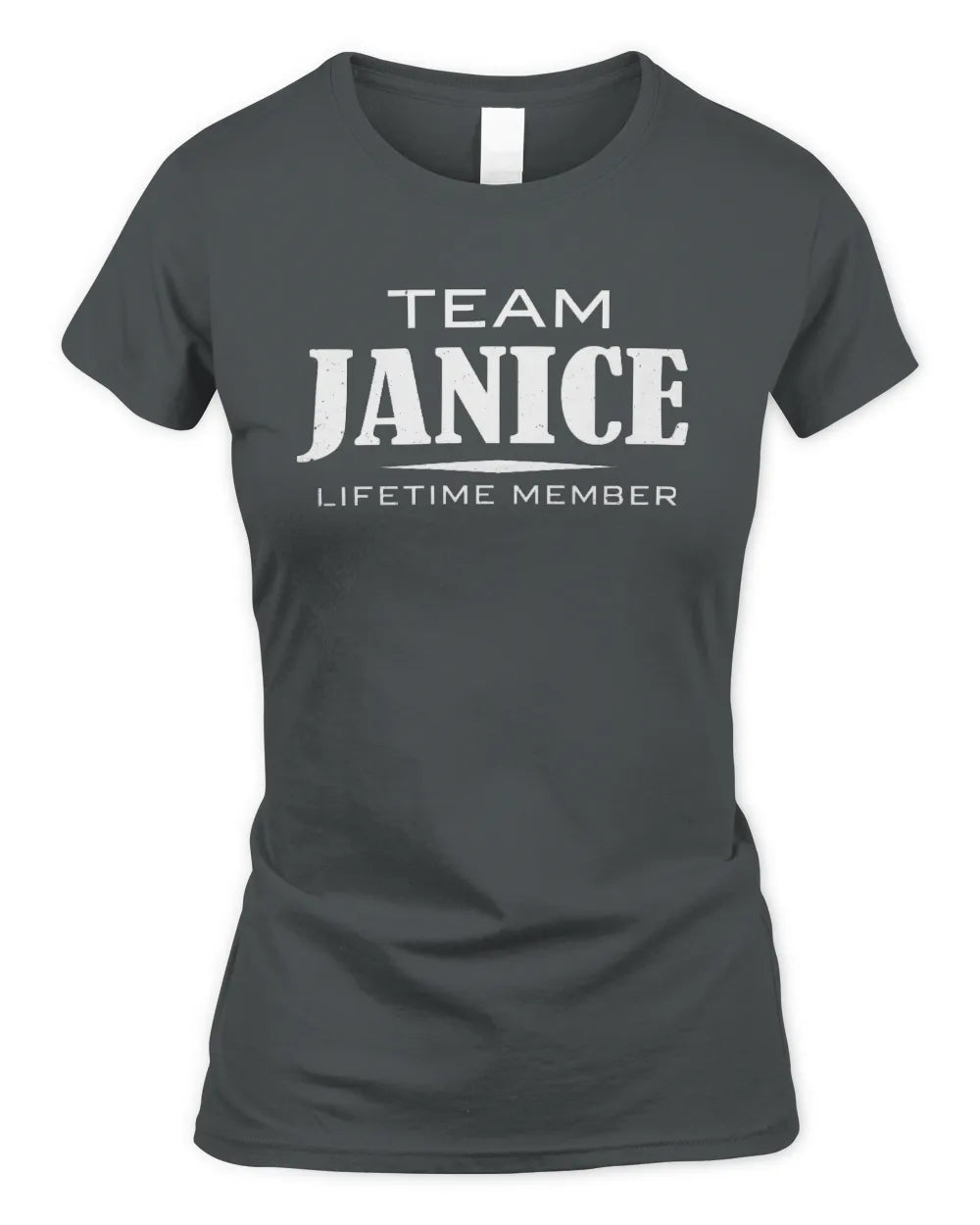 JANICE BL62-K4-128 - Personalized “Team NAME Lifetime Member” - Women's Standard T-Shirt - Charcoal