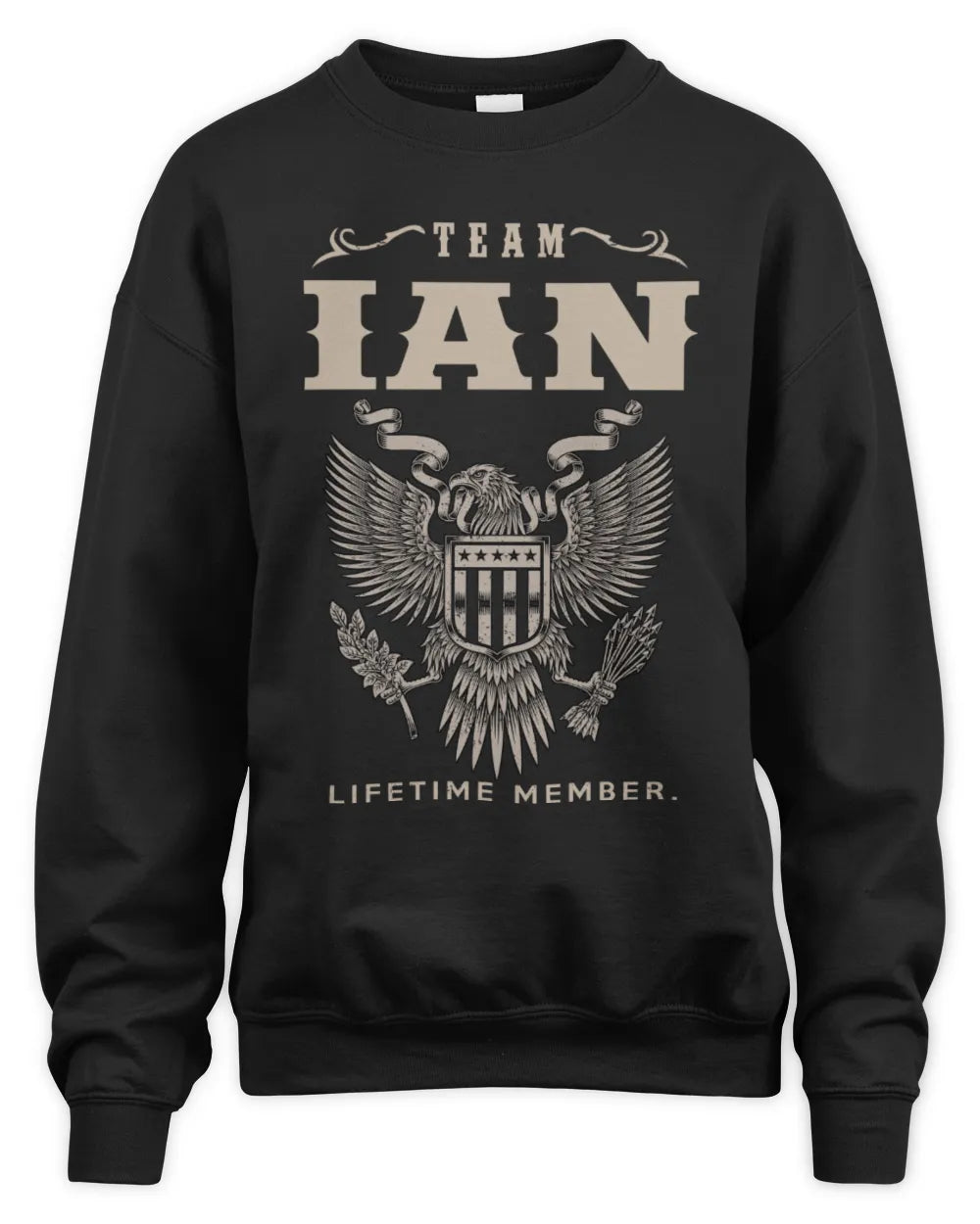 IAN TP06-K82 – Personalized Classic Style Apparel “Team NAME Lifetime Member” - Unisex Sweatshirt - Black