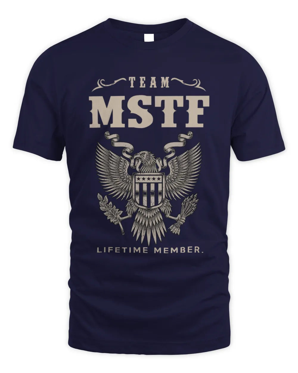 MSTF TP06-K82 – Personalized Classic Style Apparel “Team NAME Lifetime Member” - Unisex Standard T-Shirt - Navy