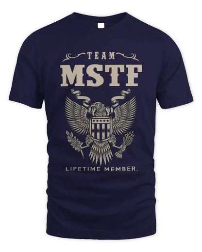 MSTF TP06-K82 – Personalized Classic Style Apparel “Team NAME Lifetime Member” - Unisex Standard T-Shirt - Navy