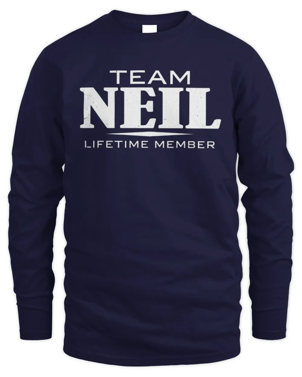 NEIL BL62-K4-128 - Personalized “Team NAME Lifetime Member” - Men's Long Sleeved T-Shirt - Navy