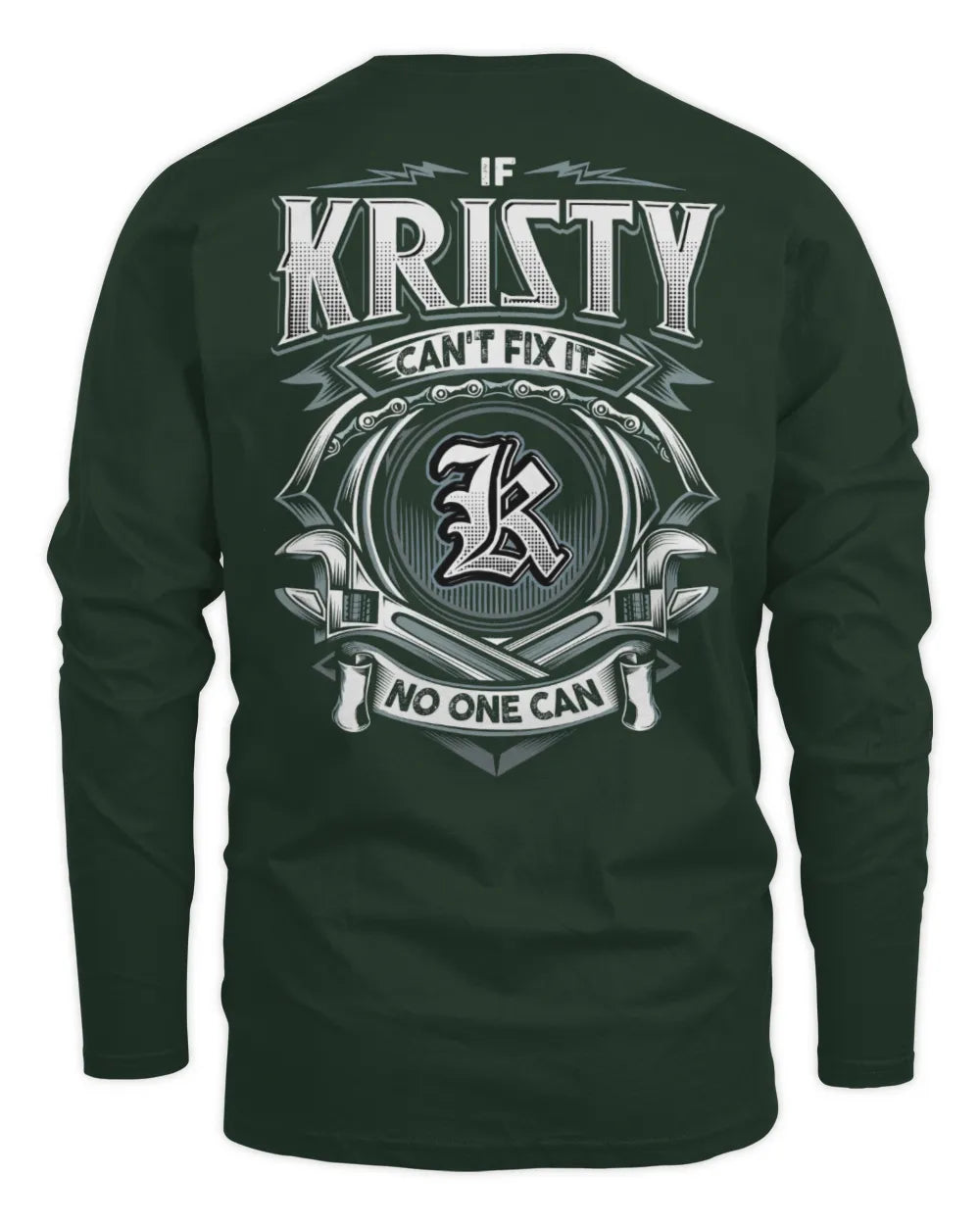 KRISTY AP81-K4-626 - Personalized Ahmed Quote Apparel “If Ahmed Can't Fix It, No One Can” - Men's Long Sleeved T-Shirt - Forest Green