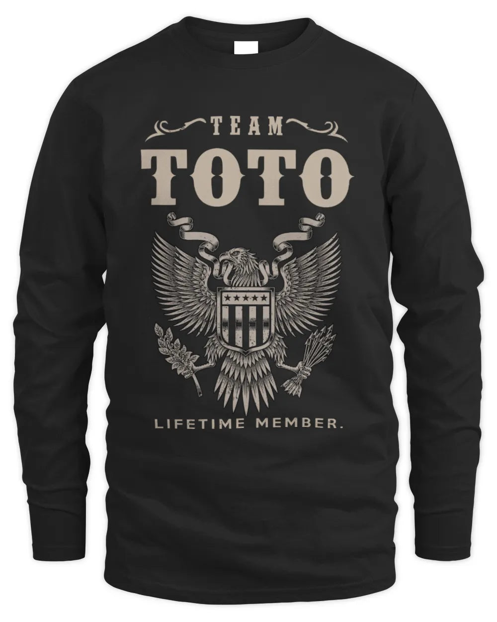 TOTO TP06-K82 – Personalized Classic Style Apparel “Team NAME Lifetime Member” - Men's Long Sleeved T-Shirt - Black