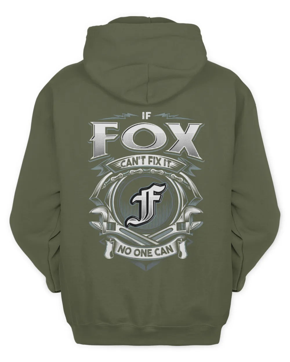 FOX AP81-K4-626 - Personalized Ahmed Quote Apparel “If Ahmed Can't Fix It, No One Can” - Unisex Hoodie - Military Green