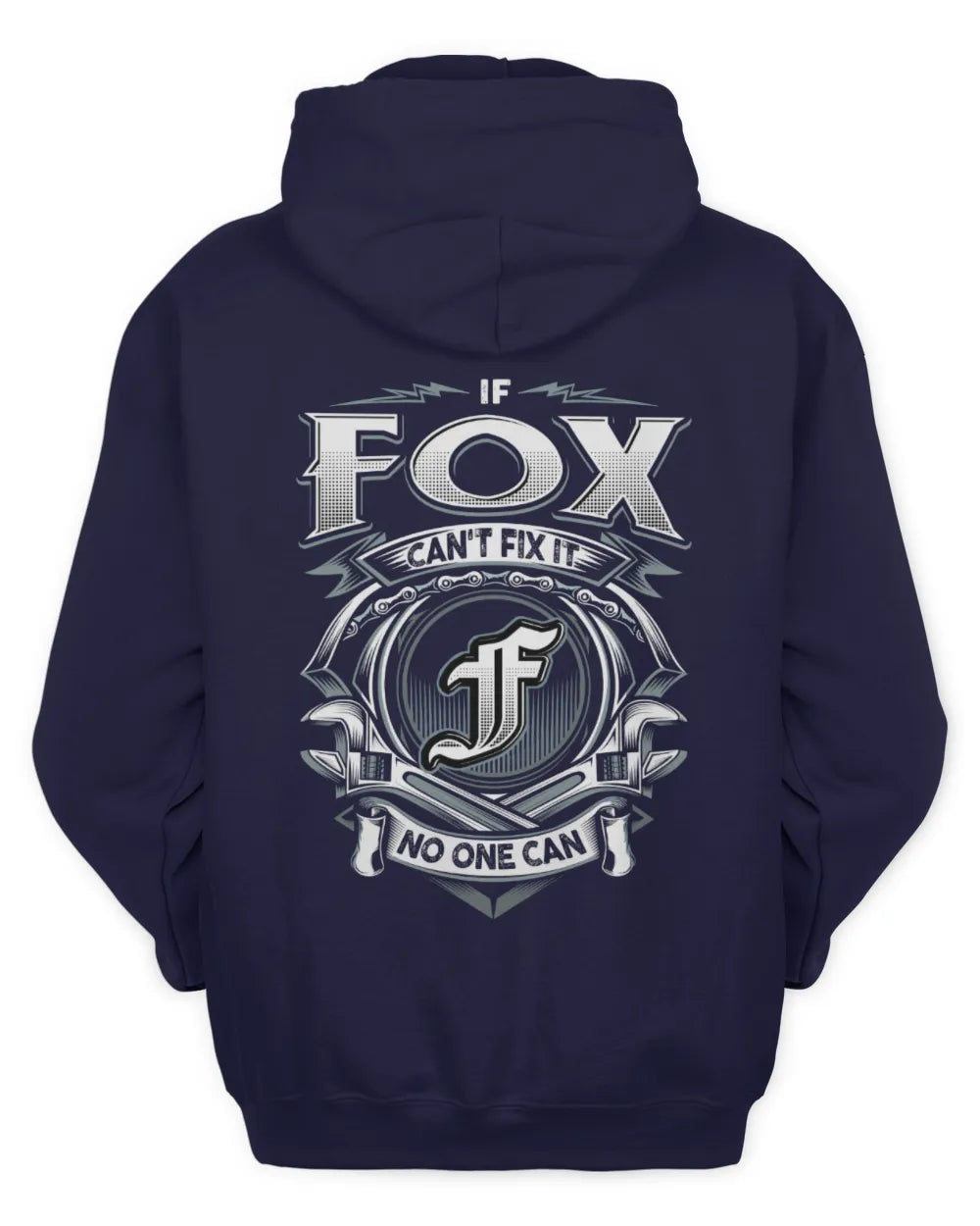 FOX AP81-K4-626 - Personalized Ahmed Quote Apparel “If Ahmed Can't Fix It, No One Can” - Unisex Hoodie - Navy