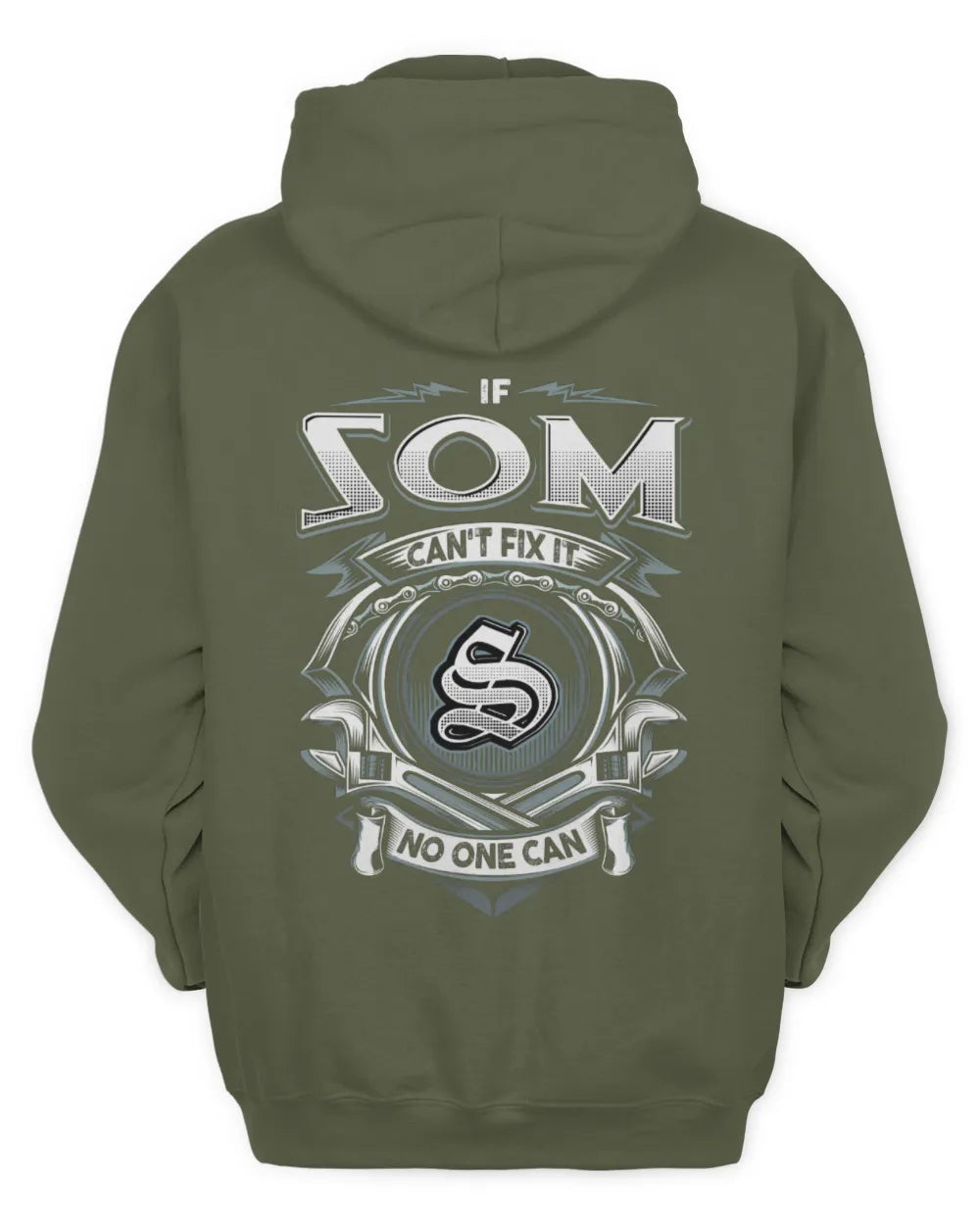 SOM AP81-K4-626 - Personalized Ahmed Quote Apparel “If Ahmed Can't Fix It, No One Can” - Unisex Hoodie - Military Green