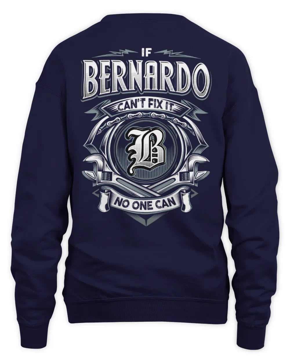 BERNARDO AP81-K4-626 - Personalized Ahmed Quote Apparel “If Ahmed Can't Fix It, No One Can” - Unisex Sweatshirt - Navy
