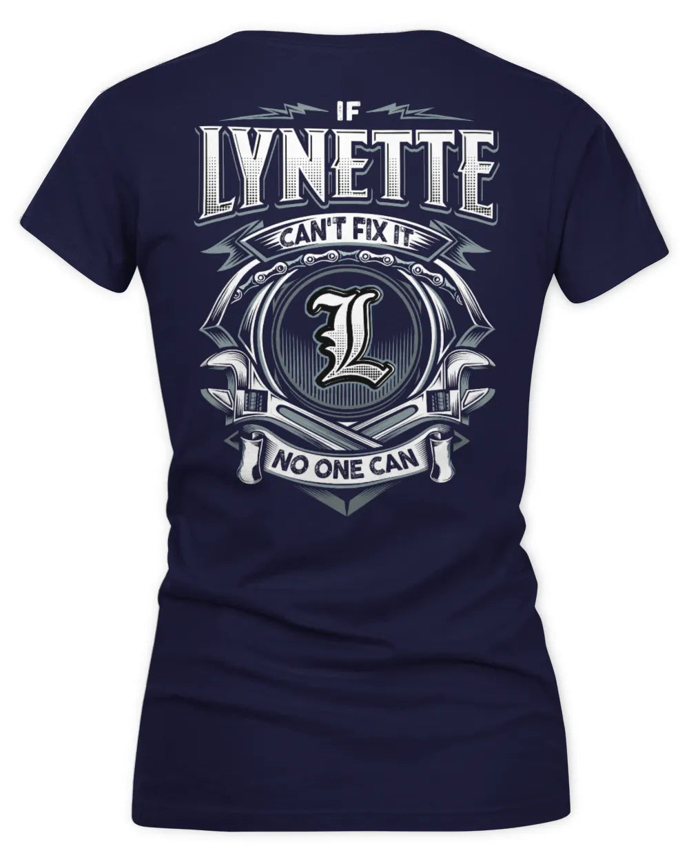 LYNETTE AP81-K4-626 - Personalized Ahmed Quote Apparel “If Ahmed Can't Fix It, No One Can” - Women's V-Neck T-Shirt - Navy