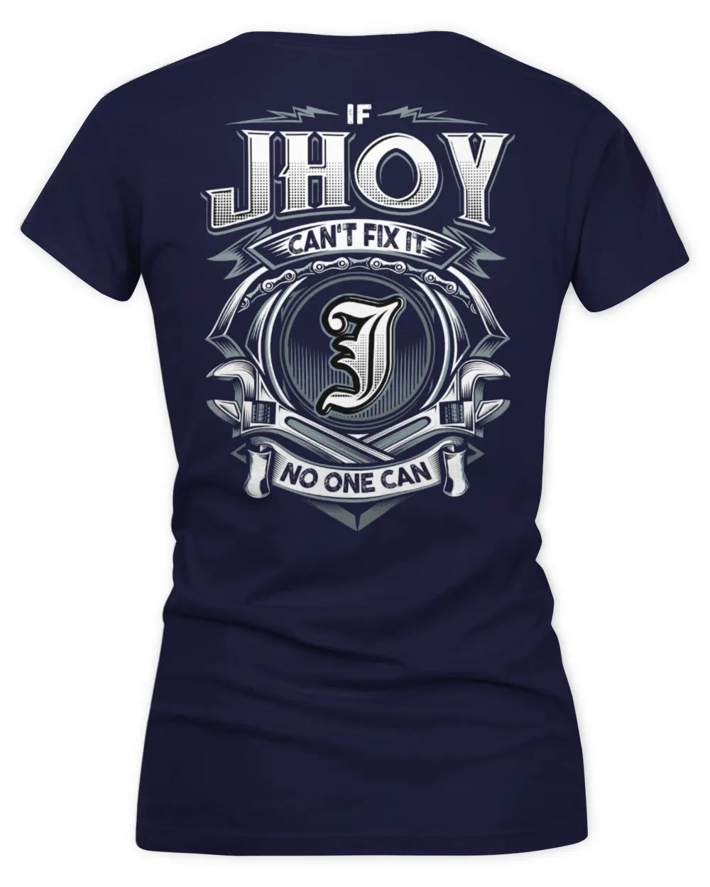 JHOY AP81-K4-626 - Personalized Ahmed Quote Apparel “If Ahmed Can't Fix It, No One Can” - Women's V-Neck T-Shirt - Navy