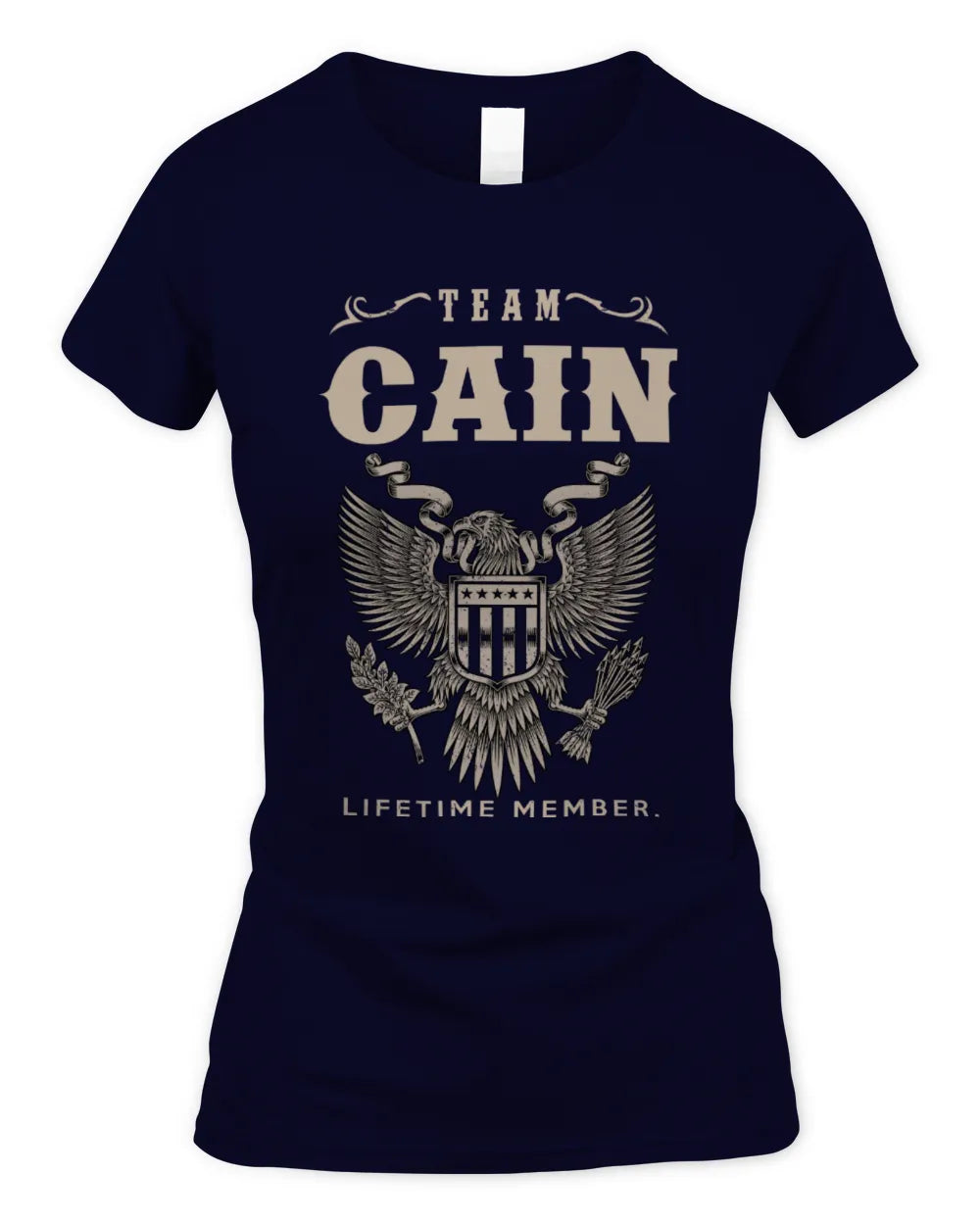 CAIN TP06-K82 – Personalized Classic Style Apparel “Team NAME Lifetime Member” - Women's Standard T-Shirt - Navy