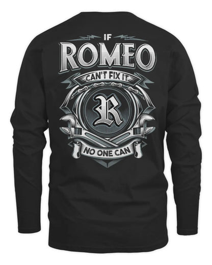 ROMEO AP81-K4-626 - Personalized Ahmed Quote Apparel “If Ahmed Can't Fix It, No One Can” - Men's Long Sleeved T-Shirt - Black