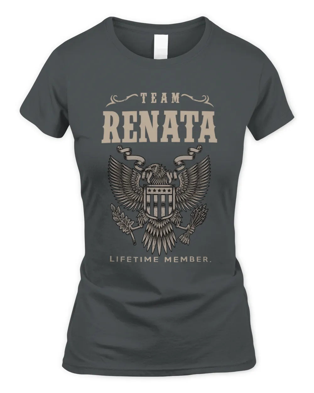 RENATA TP06-K82 – Personalized Classic Style Apparel “Team NAME Lifetime Member” - Women's Standard T-Shirt - Charcoal