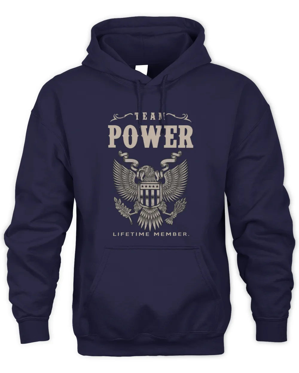 POWER TP06-K82 – Personalized Classic Style Apparel “Team NAME Lifetime Member” - Unisex Hoodie - Navy