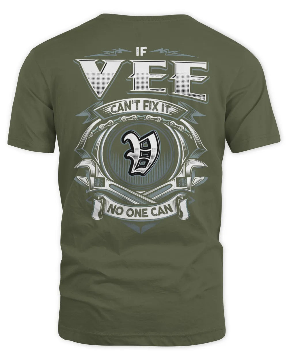 VEE AP81-K4-626 - Personalized Ahmed Quote Apparel “If Ahmed Can't Fix It, No One Can” - Unisex Standard T-Shirt - Military Green