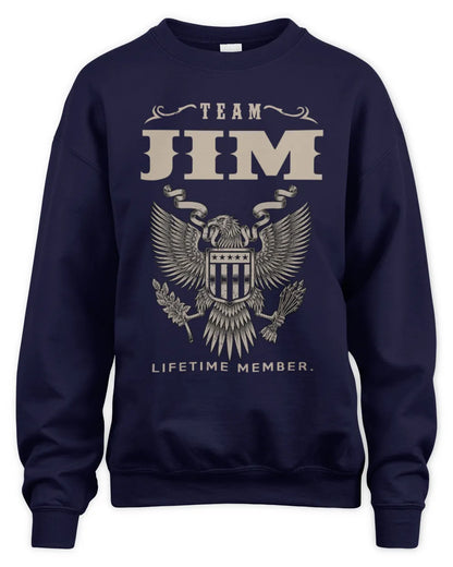 JIM TP06-K82 – Personalized Classic Style Apparel “Team NAME Lifetime Member” - Unisex Sweatshirt - Navy