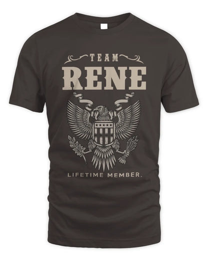RENE TP06-K82 – Personalized Classic Style Apparel “Team NAME Lifetime Member” - Unisex Standard T-Shirt - Dark Chocolate