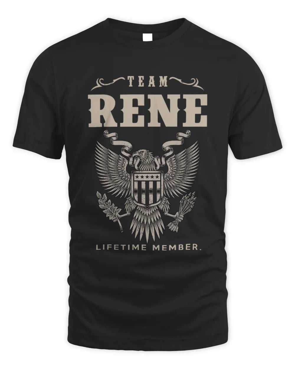 RENE TP06-K82 – Personalized Classic Style Apparel “Team NAME Lifetime Member” - Unisex Standard T-Shirt - Black