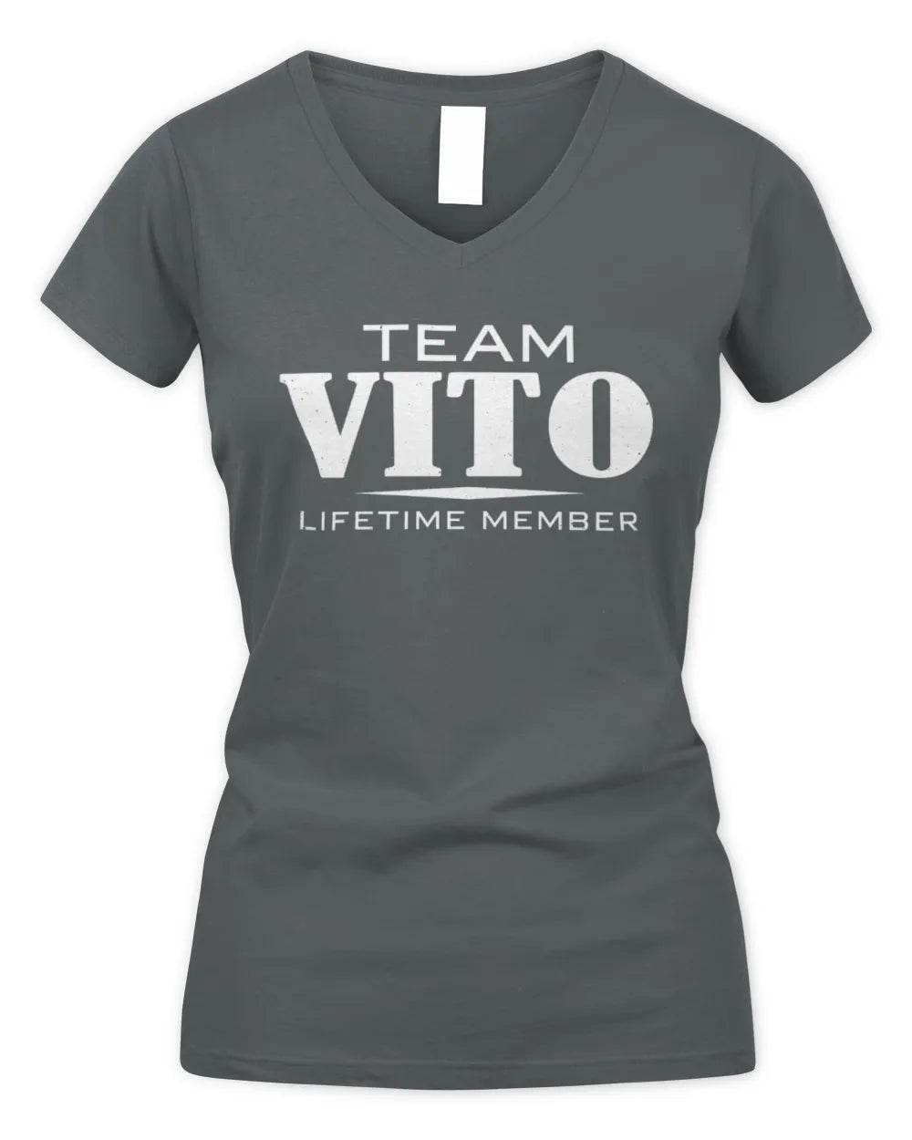 VITO BL62-K4-128 - Personalized “Team NAME Lifetime Member” - Women's V-Neck T-Shirt - Charcoal