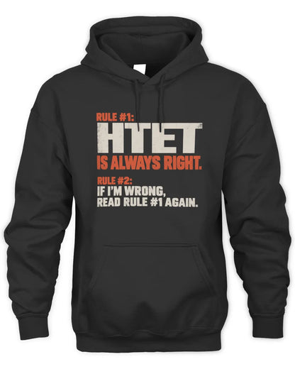 HTET NP1-H006 - Always Right Personalized Name T-Shirt – Funny Custom Name Shirt - Unisex Hoodie - Black