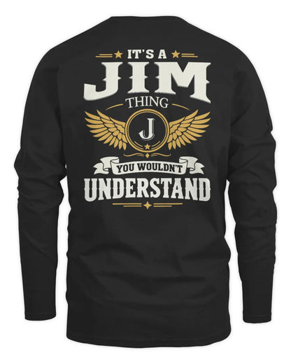 JIM KT06-M008 It’s a [NAME] Thing – You Wouldn’t Understand | Personalized Vintage T-Shirt - Men's Long Sleeved T-Shirt - Black