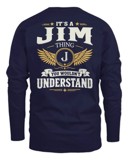 JIM KT06-M008 It’s a [NAME] Thing – You Wouldn’t Understand | Personalized Vintage T-Shirt - Men's Long Sleeved T-Shirt - Navy