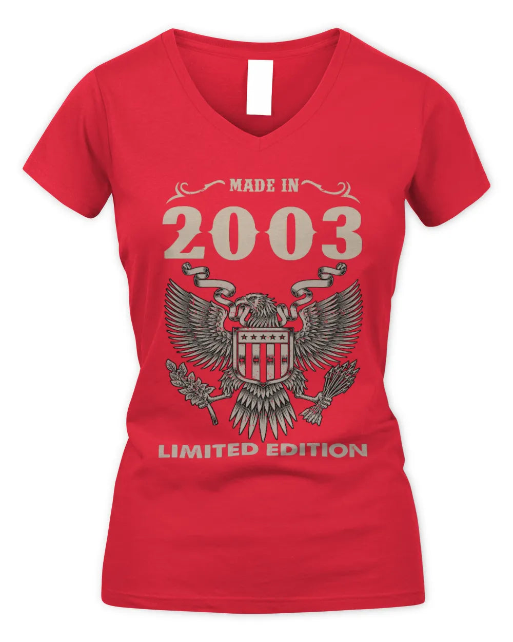 2003 HH89-K2 – Classic Birth Year Limited Edition T-Shirt - Women's V-Neck T-Shirt - Red