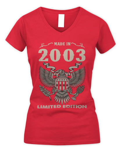 2003 HH89-K2 – Classic Birth Year Limited Edition T-Shirt - Women's V-Neck T-Shirt - Red
