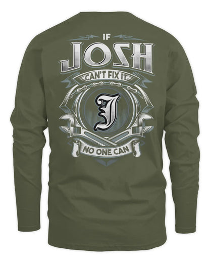 JOSH AP81-K4-626 - Personalized Ahmed Quote Apparel “If Ahmed Can't Fix It, No One Can” - Men's Long Sleeved T-Shirt - Military Green