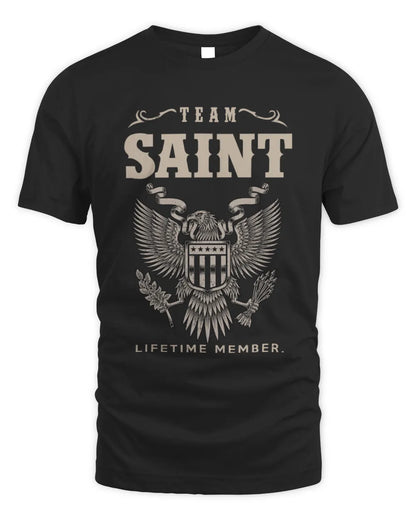 SAINT TP06-K82 – Personalized Classic Style Apparel “Team NAME Lifetime Member” - Unisex Standard T-Shirt - Black