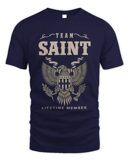 SAINT TP06-K82 – Personalized Classic Style Apparel “Team NAME Lifetime Member” - Unisex Standard T-Shirt - Navy