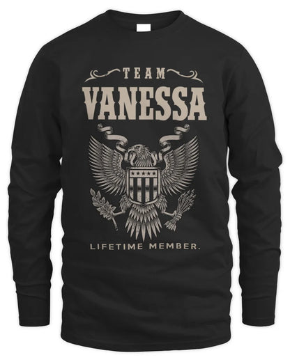 VANESSA TP06-K82 – Personalized Classic Style Apparel “Team NAME Lifetime Member” - Men's Long Sleeved T-Shirt - Black