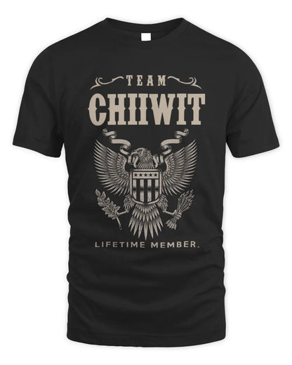 CHIIWIT TP06-K82 – Personalized Classic Style Apparel “Team NAME Lifetime Member” - Unisex Standard T-Shirt - Black