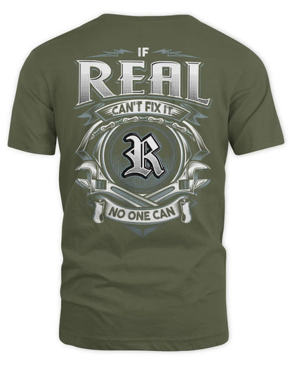 REAL AP81-K4-626 - Personalized Ahmed Quote Apparel “If Ahmed Can't Fix It, No One Can” - Unisex Standard T-Shirt - Military Green