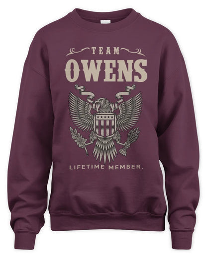OWENS TP06-K82 – Personalized Classic Style Apparel “Team NAME Lifetime Member” - Unisex Sweatshirt - Maroon