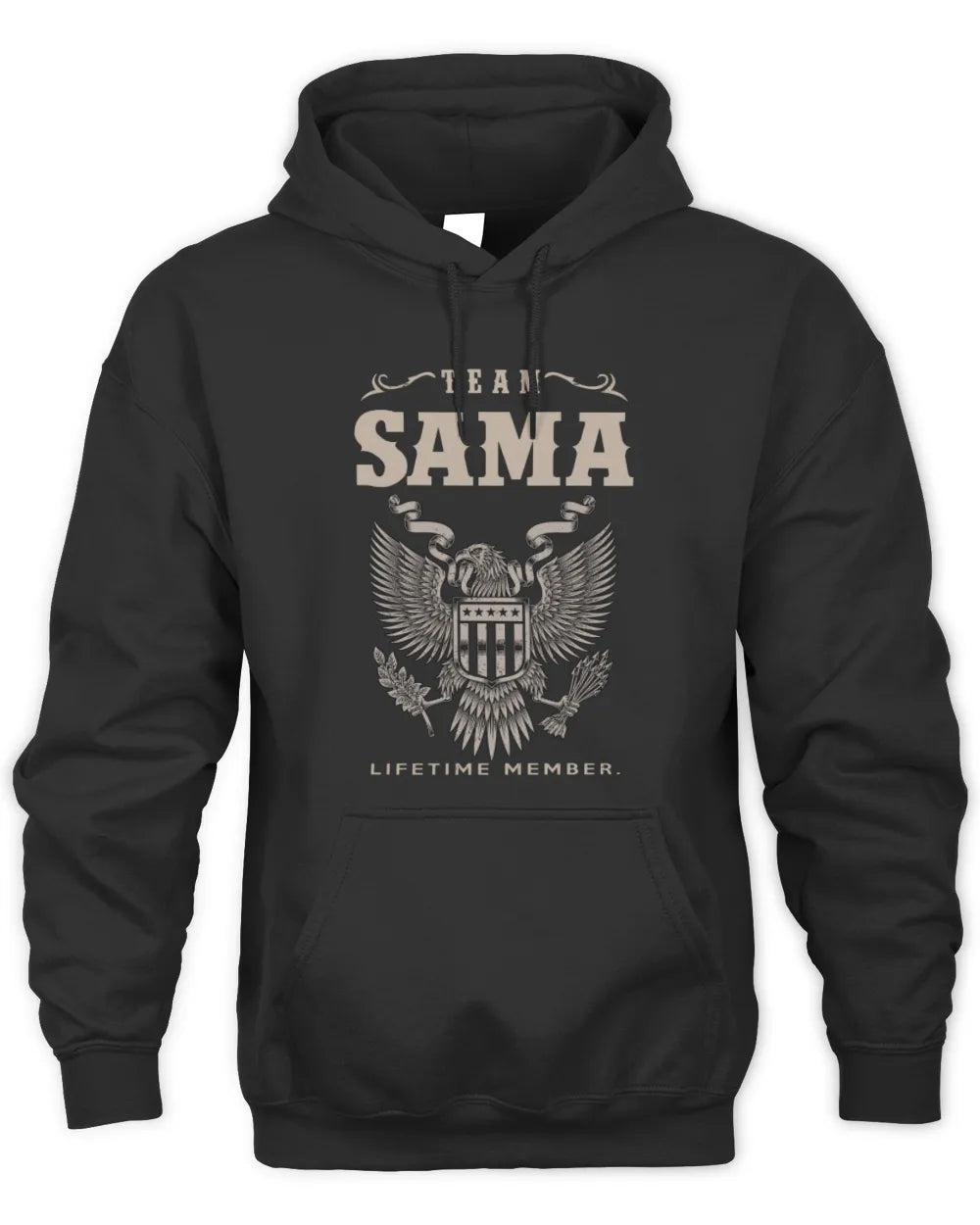 SAMA TP06-K82 – Personalized Classic Style Apparel “Team NAME Lifetime Member” - Unisex Hoodie - Black