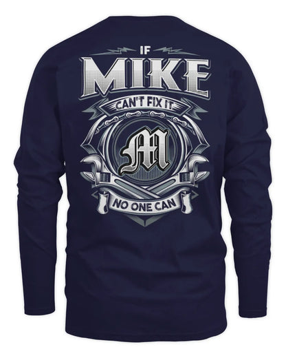 MIKE AP81-K4-626 - Personalized Ahmed Quote Apparel “If Ahmed Can't Fix It, No One Can” - Men's Long Sleeved T-Shirt - Navy