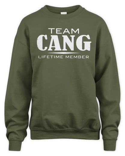 CANG BL62-K4-128 - Personalized “Team NAME Lifetime Member” - Unisex Sweatshirt - Military Green