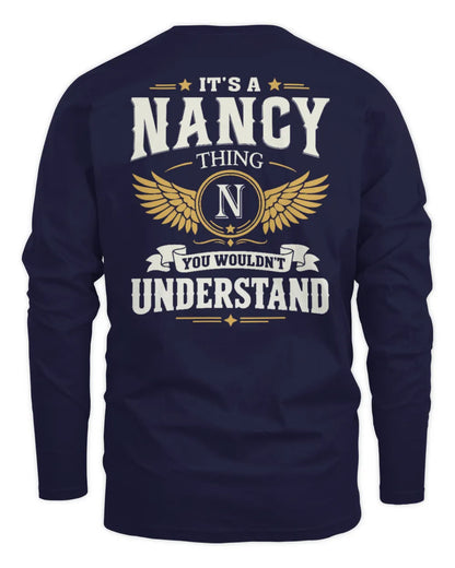 NANCY KT06-M008 It’s a [NAME] Thing – You Wouldn’t Understand | Personalized Vintage T-Shirt - Men's Long Sleeved T-Shirt - Navy