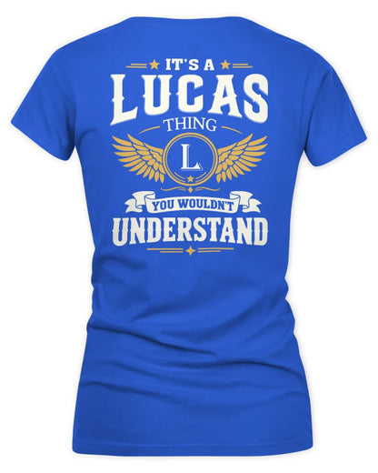 LUCAS KT06-M008 It’s a [NAME] Thing – You Wouldn’t Understand | Personalized Vintage T-Shirt - Women's V-Neck T-Shirt - Royal