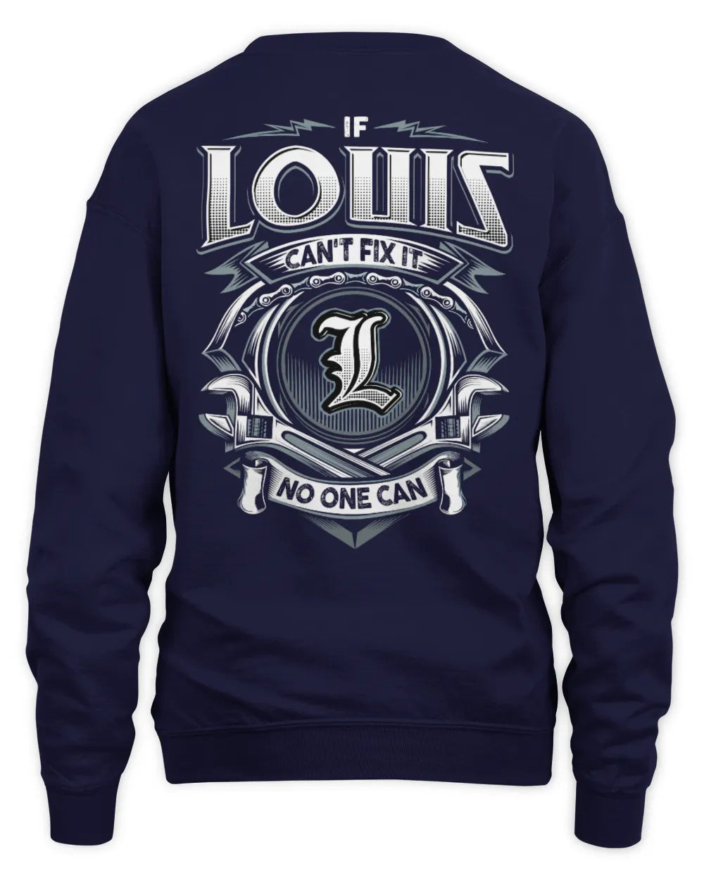 LOUIS AP81-K4-626 - Personalized Ahmed Quote Apparel “If Ahmed Can't Fix It, No One Can” - Unisex Sweatshirt - Navy