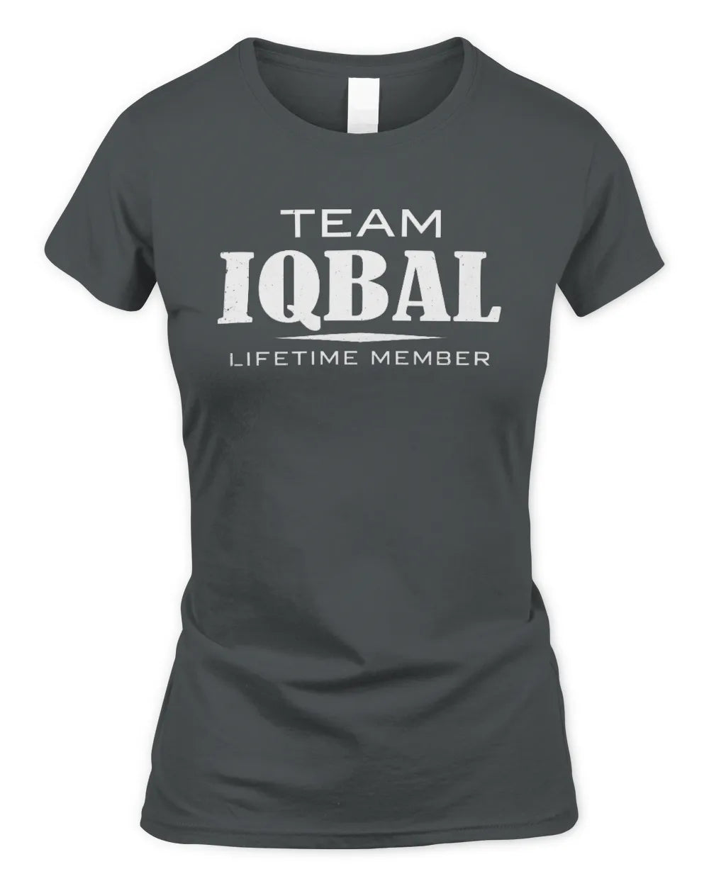 IQBAL BL62-K4-128 - Personalized “Team NAME Lifetime Member” - Women's Standard T-Shirt - Charcoal