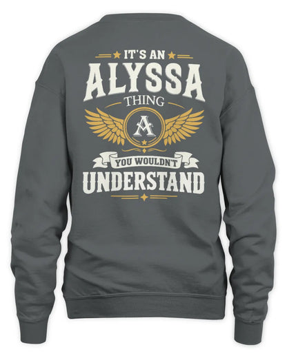 ALYSSA KT06-M008 It’s a [NAME] Thing – You Wouldn’t Understand | Personalized Vintage T-Shirt - Unisex Sweatshirt - Charcoal