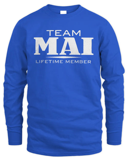 MAI BL62-K4-128 - Personalized “Team NAME Lifetime Member” - Men's Long Sleeved T-Shirt - Royal