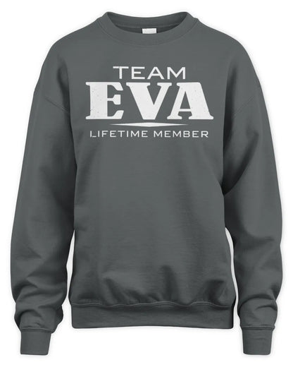 EVA BL62-K4-128 - Personalized “Team NAME Lifetime Member” - Unisex Sweatshirt - Charcoal